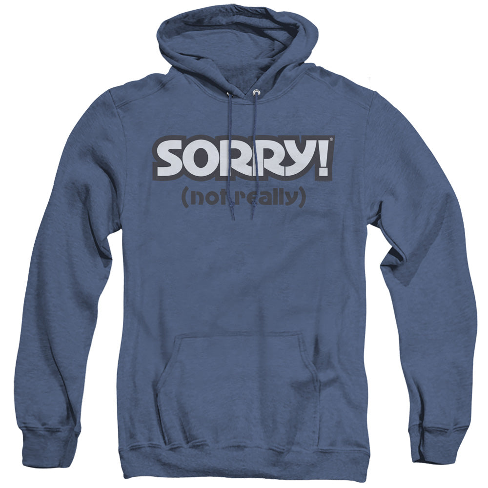 Sorry Not Sorry Heather Mens Hoodie Royal Blue