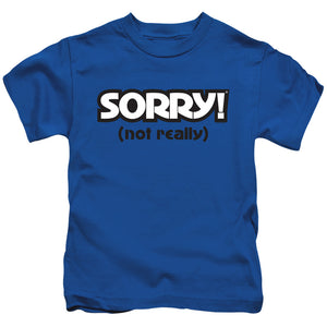 Sorry Not Sorry Juvenile Kids Youth T Shirt Royal Blue