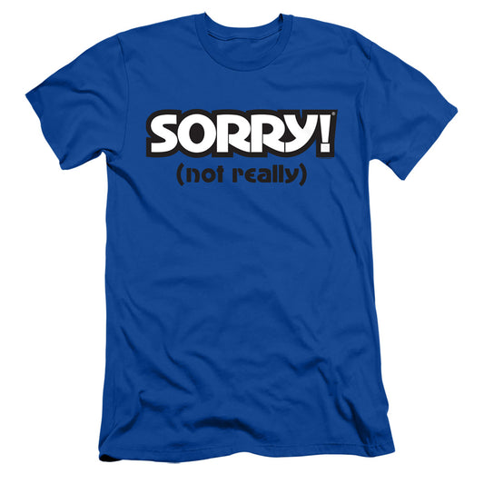 Sorry Not Sorry Slim Fit Mens T Shirt Royal Blue