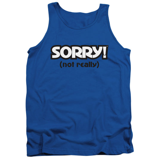 Sorry Not Sorry Mens Tank Top Shirt Royal Blue