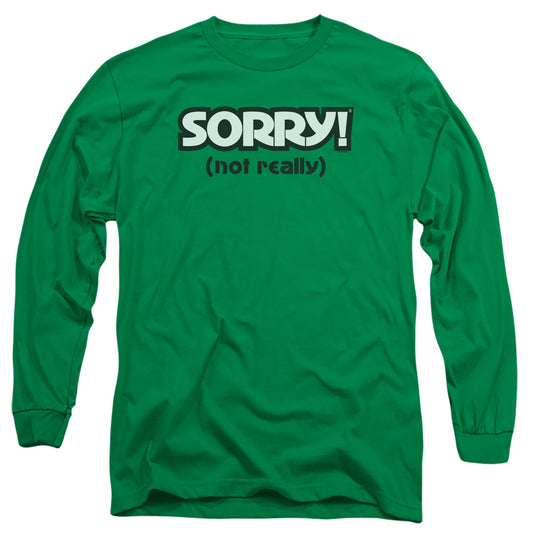 Sorry Not Sorry Mens Long Sleeve Shirt Kelly Green