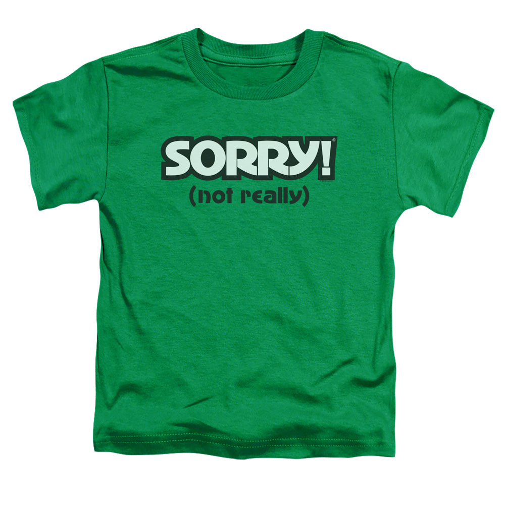 Sorry Not Sorry Toddler Kids Youth T Shirt Kelly Green