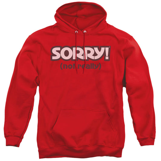 Sorry Not Sorry Mens Hoodie Red