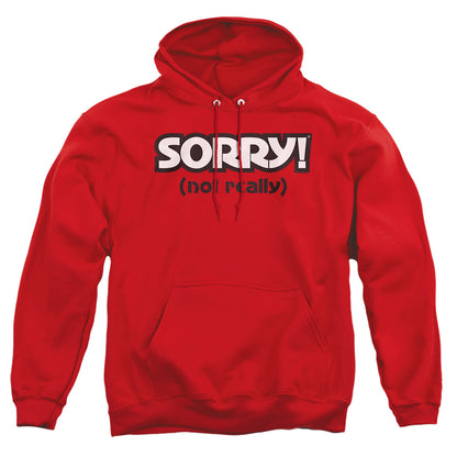 Sorry Not Sorry Mens Hoodie Red