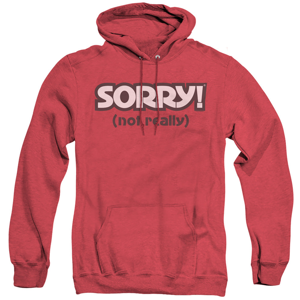 Sorry Not Sorry Mens Heather Hoodie Red