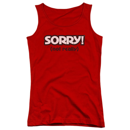 Sorry Not Sorry Womens Tank Top Shirt Red