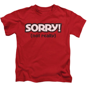 Sorry Not Sorry Juvenile Kids Youth T Shirt Red