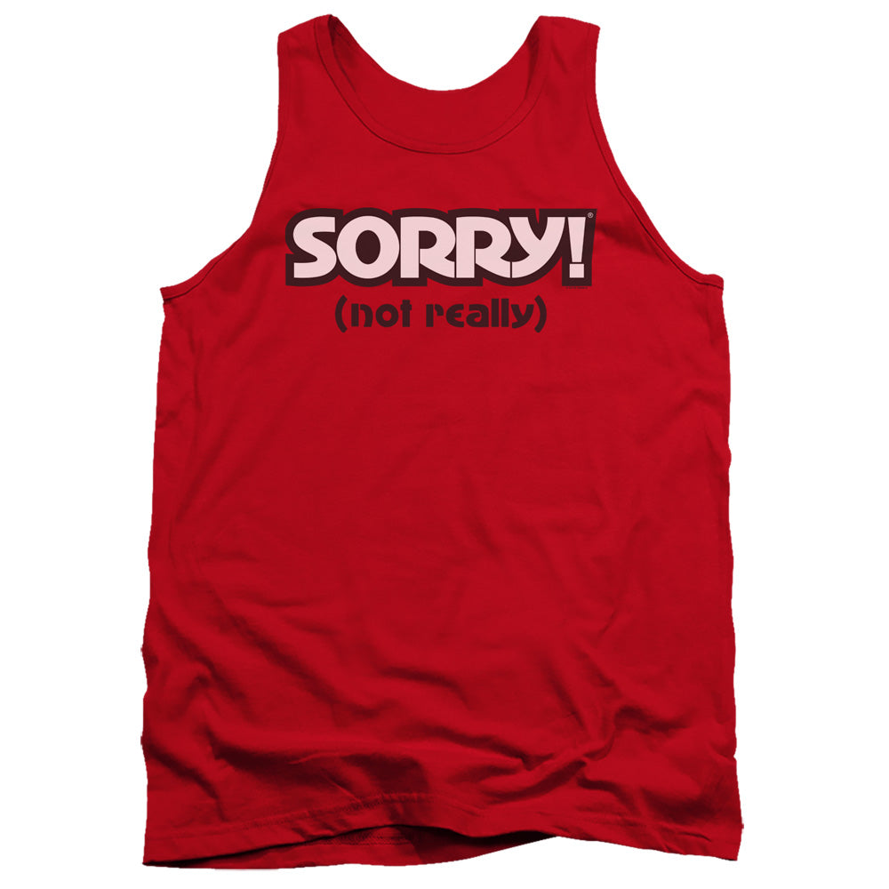 Sorry Not Sorry Mens Tank Top Shirt Red