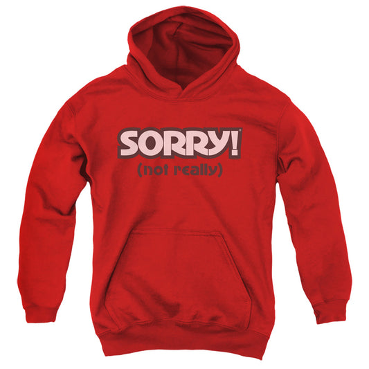 Sorry Not Sorry Kids Youth Hoodie Red