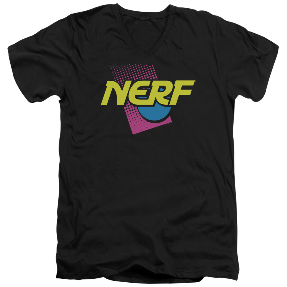 Nerf 90s Logo Mens Slim Fit V-Neck T Shirt Black