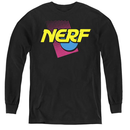 Nerf 90s Logo Long Sleeve Kids Youth T Shirt Black