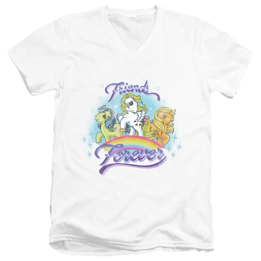 My Little Pony Retro Friends Forever Mens Slim Fit V-Neck T Shirt White