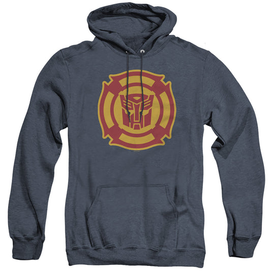 Transformers Rescue Bots Logo Heather Mens Hoodie Navy Blue