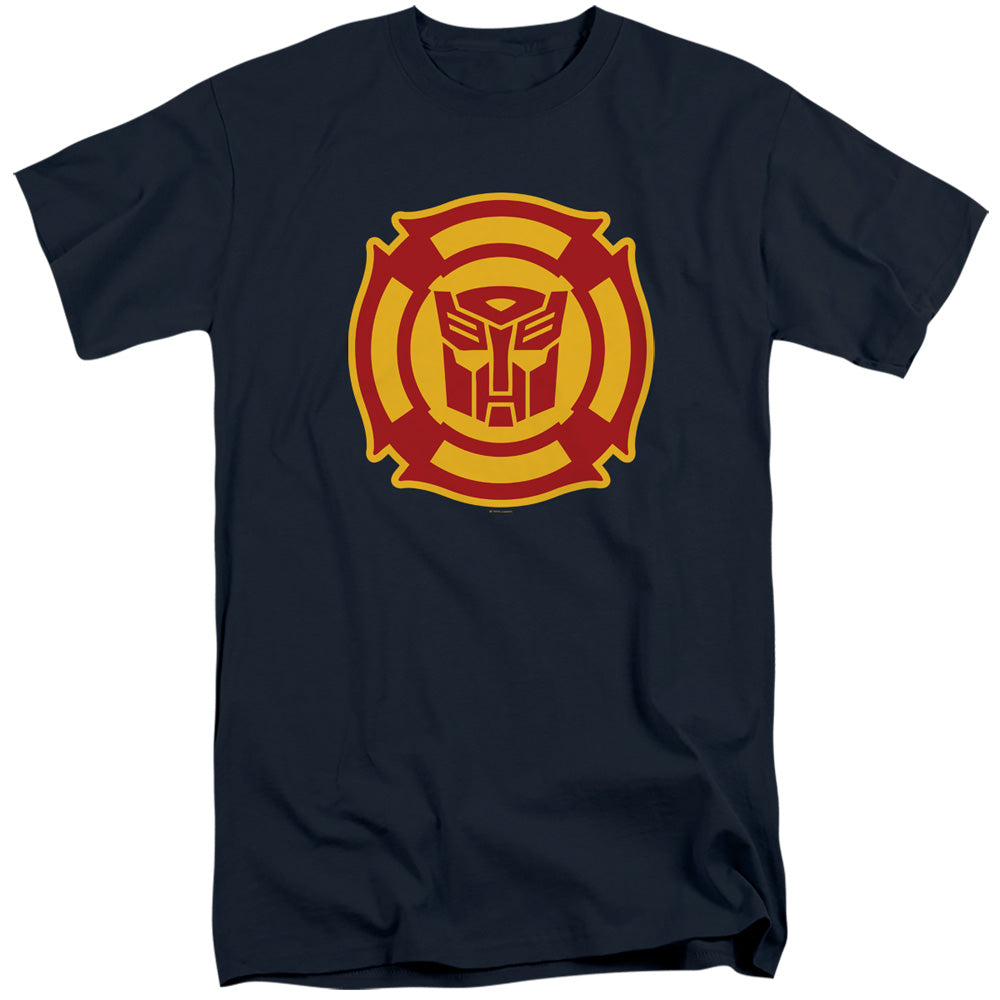 Transformers Rescue Bots Logo Mens Tall T Shirt Navy Blue