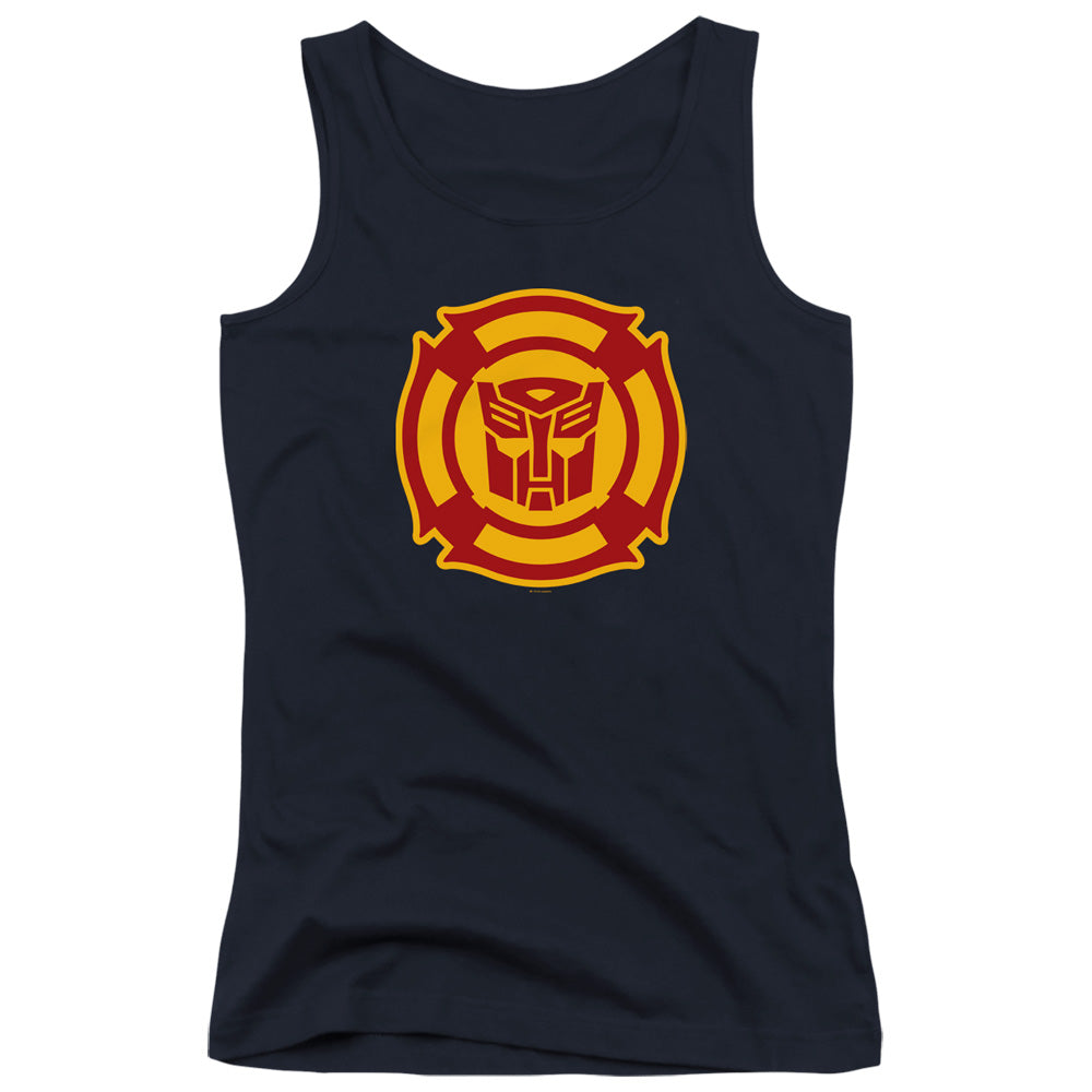 Transformers Rescue Bots Logo Womens Tank Top Shirt Navy Blue