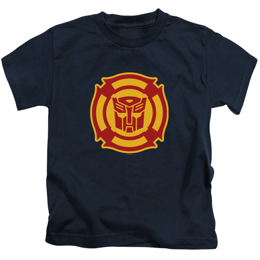 Transformers Rescue Bots Logo Juvenile Kids Youth T Shirt Navy Blue