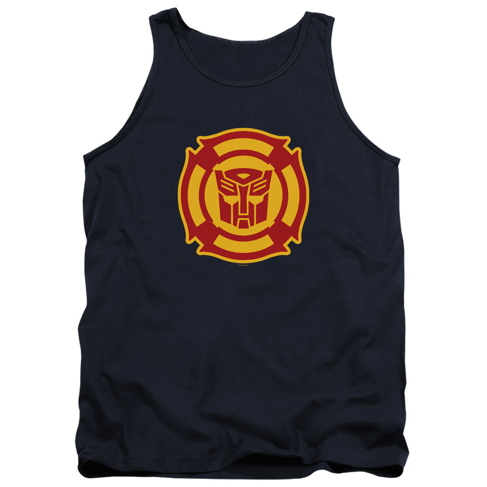 Transformers Rescue Bots Logo Mens Tank Top Shirt Navy Blue