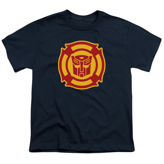 Transformers Rescue Bots Logo Kids Youth T Shirt Navy Blue