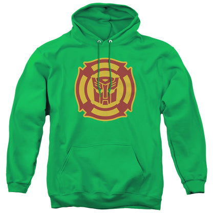 Transformers Rescue Bots Logo Mens Hoodie Kelly Green