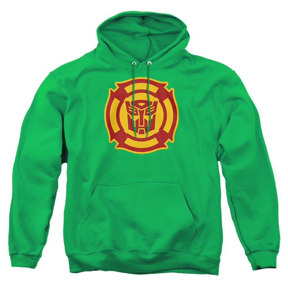 Transformers Rescue Bots Logo Mens Hoodie Kelly Green