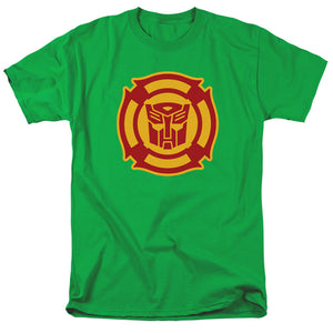 Transformers Rescue Bots Logo Mens T Shirt Kelly Green