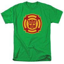 Load image into Gallery viewer, Transformers Rescue Bots Logo Mens T Shirt Kelly Green