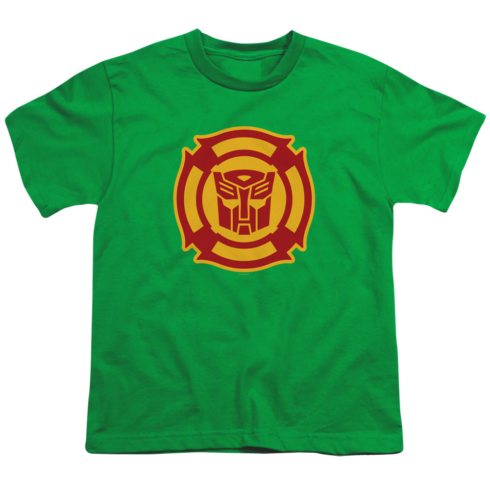 Transformers Rescue Bots Logo Kids Youth T Shirt Kelly Green