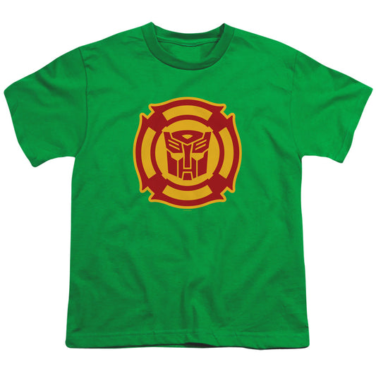 Transformers Rescue Bots Logo Kids Youth T Shirt Kelly Green