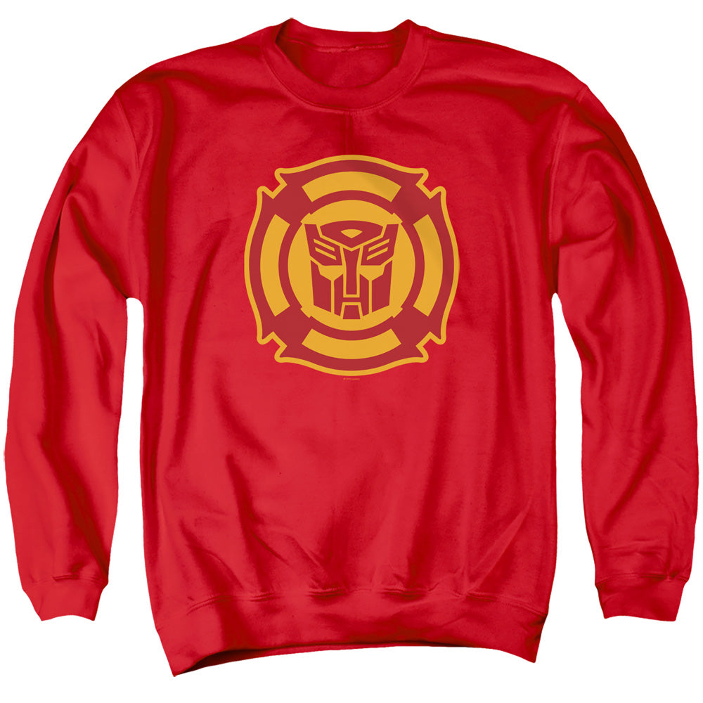 Transformers Rescue Bots Logo Mens Crewneck Sweatshirt Red