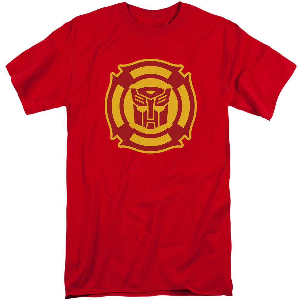 Transformers Rescue Bots Logo Mens Tall T Shirt Red