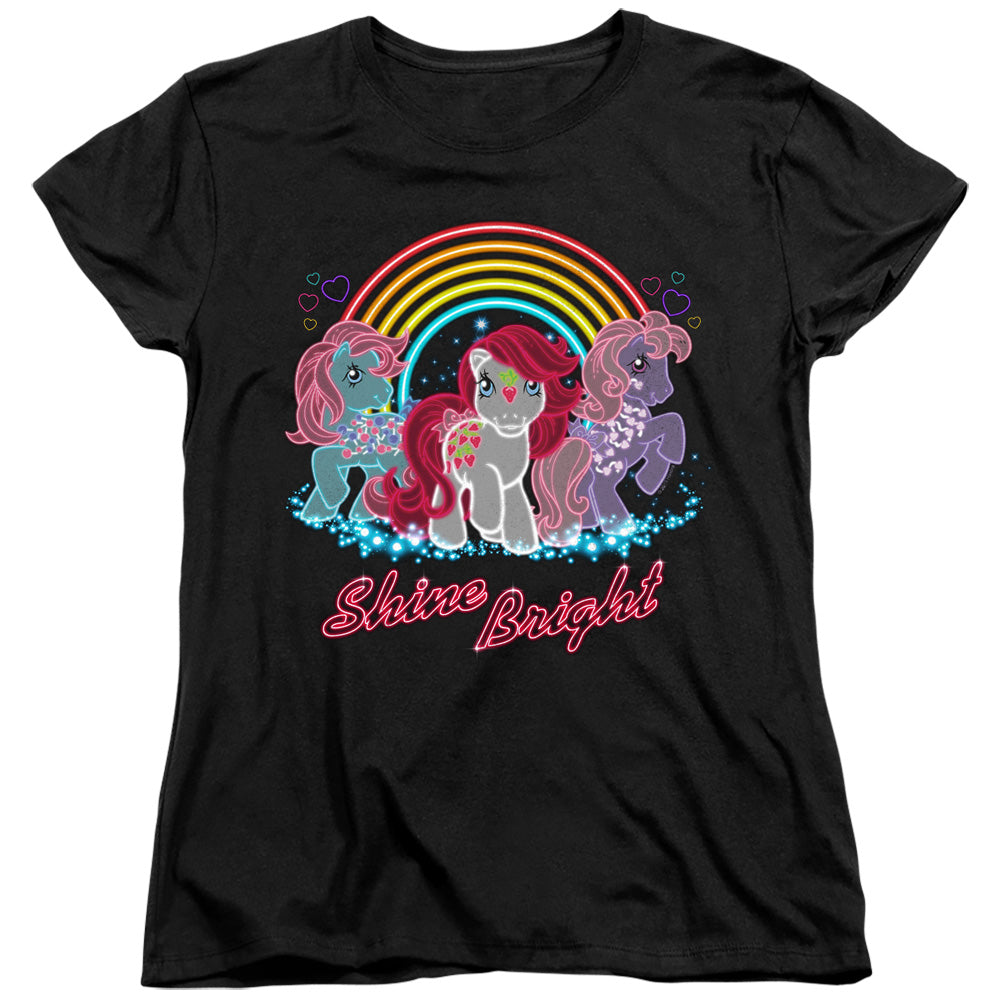 My Little Pony Retro Neon Ponies Womens T Shirt Black