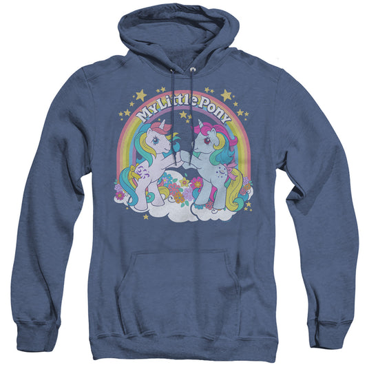 My Little Pony Retro Unicorn Fist Bump Heather Mens Hoodie Royal Blue