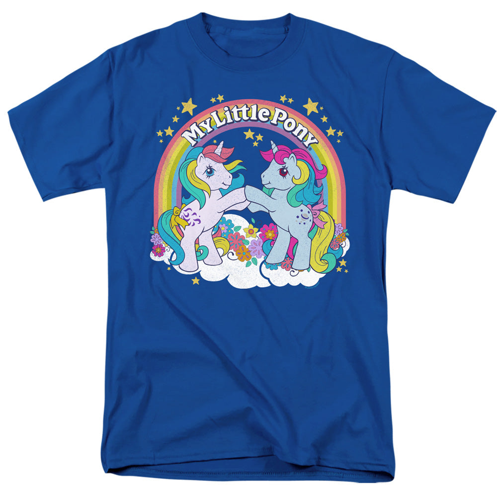 My Little Pony Retro Unicorn Fist Bump Mens T Shirt Royal Blue