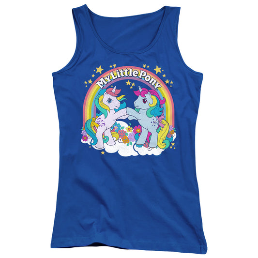 My Little Pony Retro Unicorn Fist Bump Womens Tank Top Shirt Royal Blue