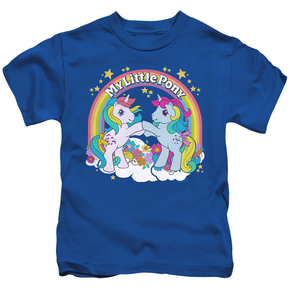 My Little Pony Retro Unicorn Fist Bump Juvenile Kids Youth T Shirt Royal Blue