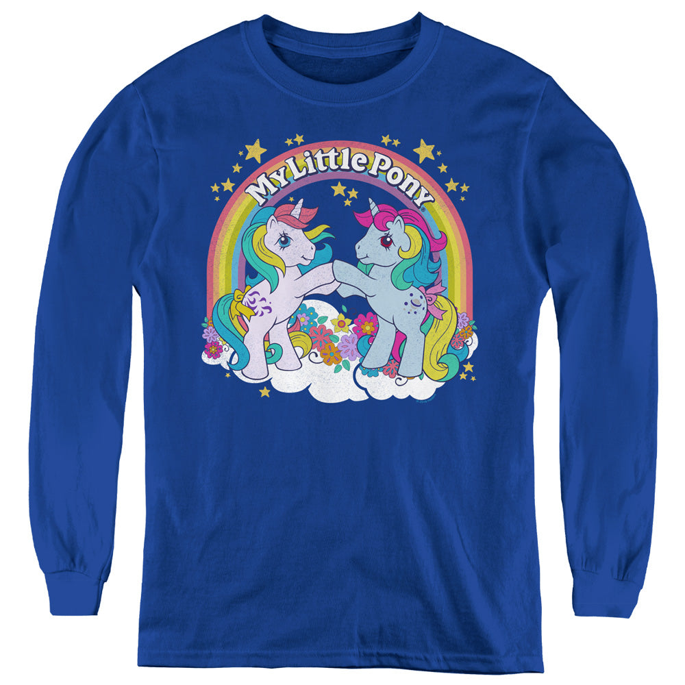 My Little Pony Retro Unicorn Fist Bump Youth Long Sleeve Royal Blue