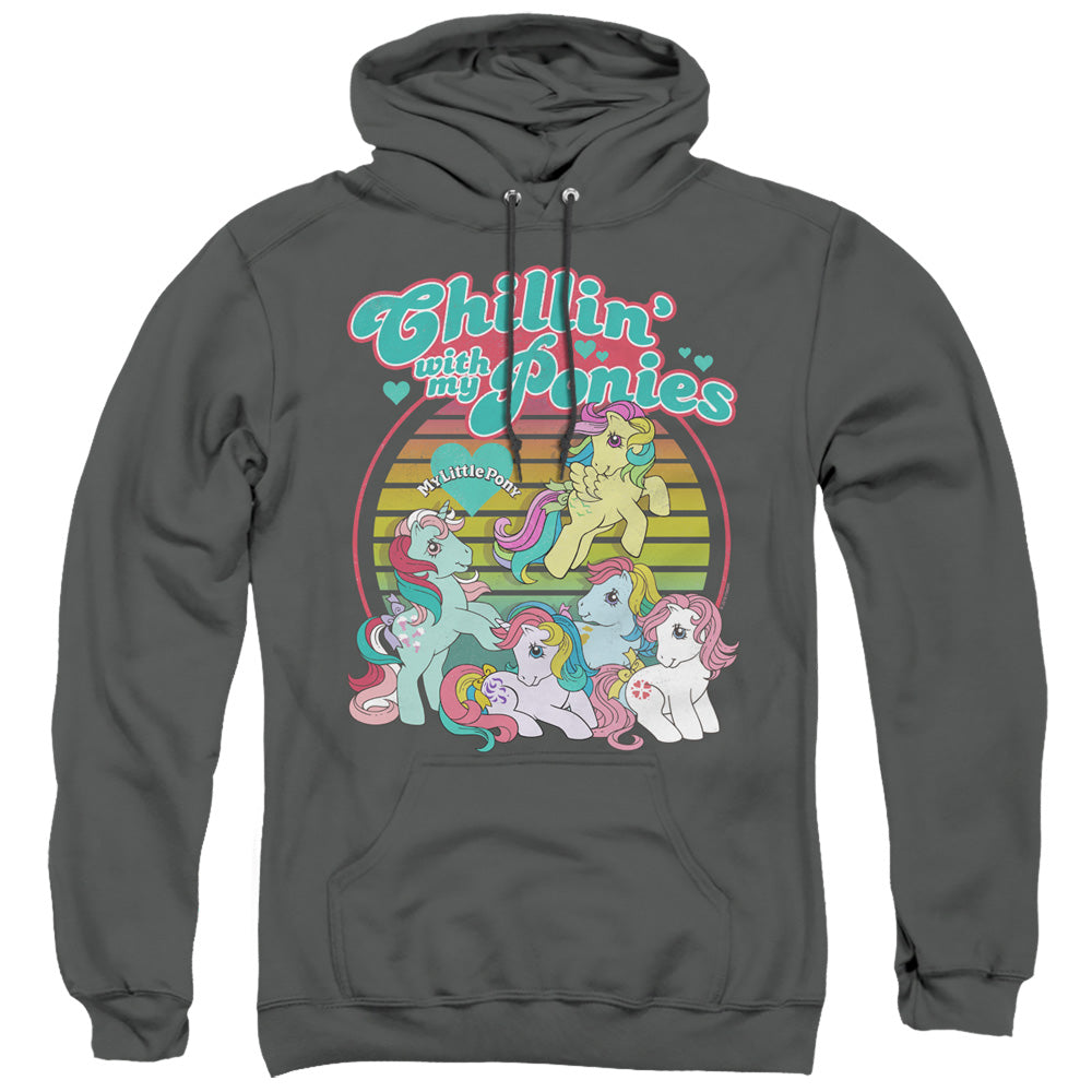 My Little Pony Retro Chillin With My Ponies Mens Hoodie Charcoal