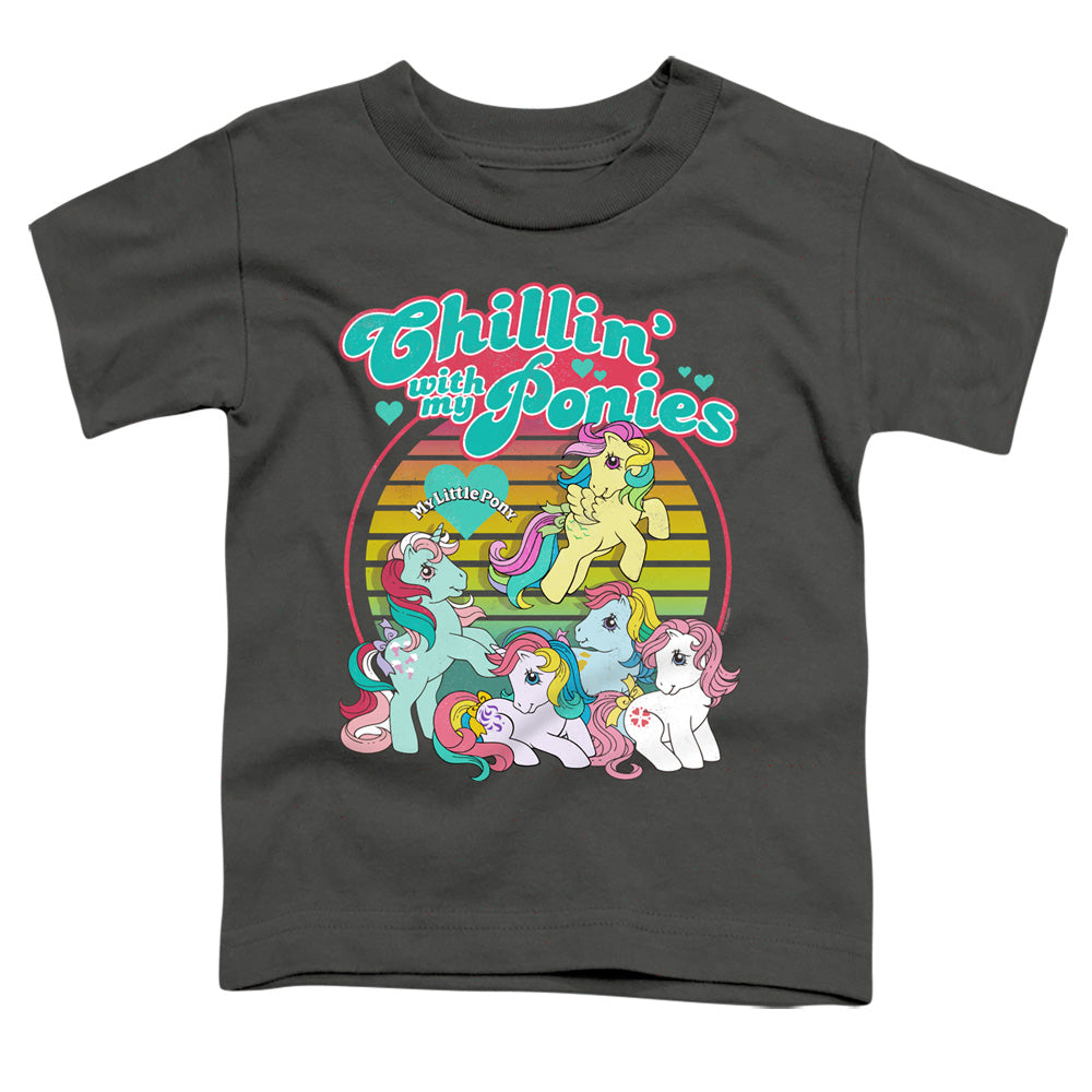 My Little Pony Retro Chillin With My Ponies Toddler Kids Youth T Shirt Charcoal