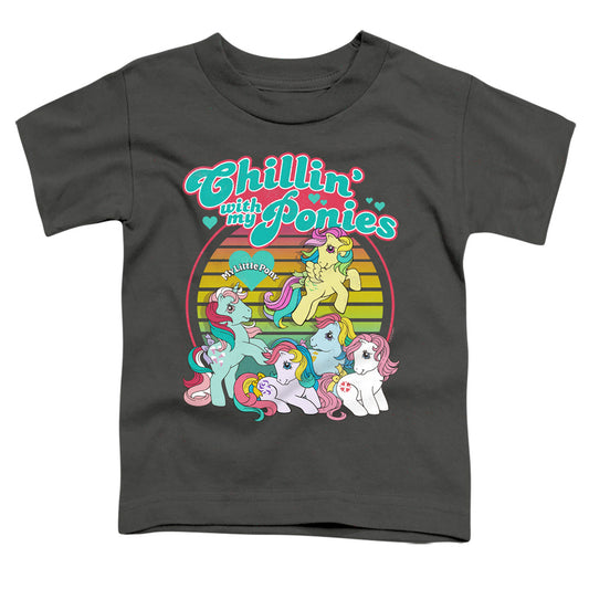 My Little Pony Retro Chillin With My Ponies Toddler Kids Youth T Shirt Charcoal