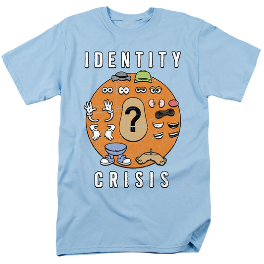 Mr Potato Head Identity Crisis Mens T Shirt Light Blue