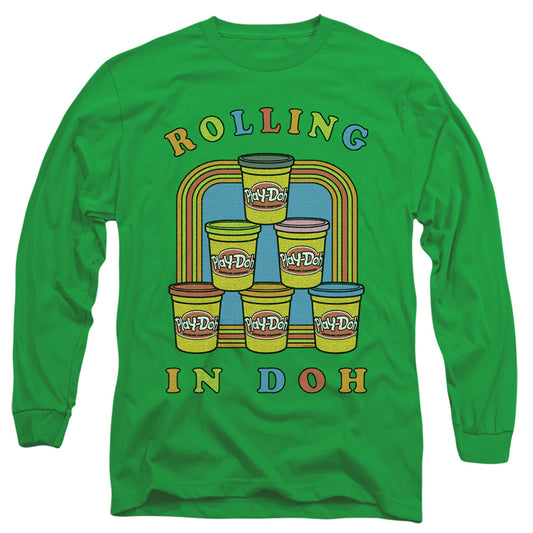 Play Doh Rolling In Doh Mens Long Sleeve Shirt Kelly Green