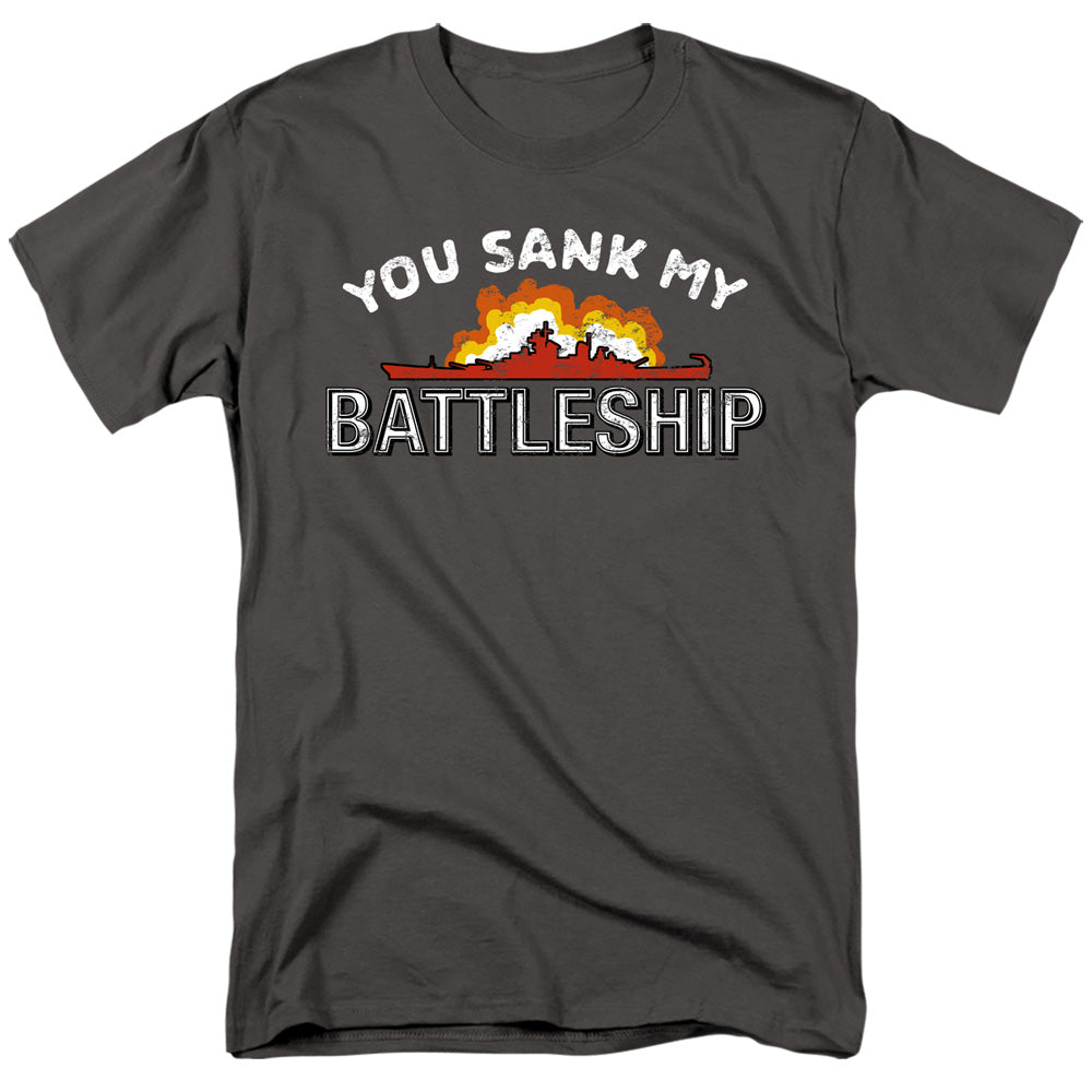 Battleship Sunk Mens T Shirt Charcoal