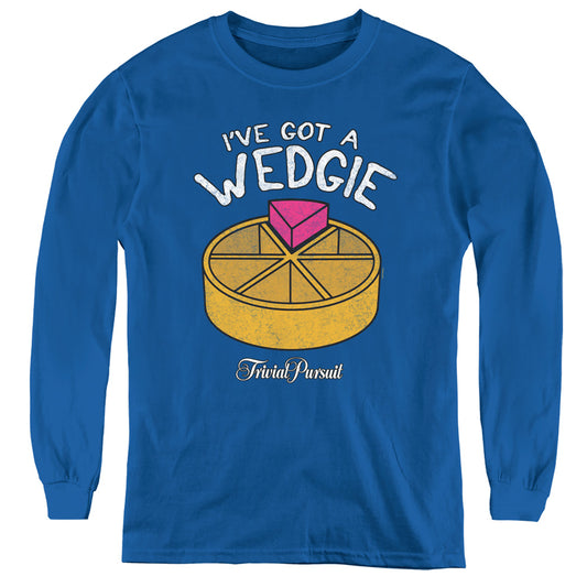 Trivial Pursuit Wedgie Long Sleeve Kids Youth T Shirt Royal Blue