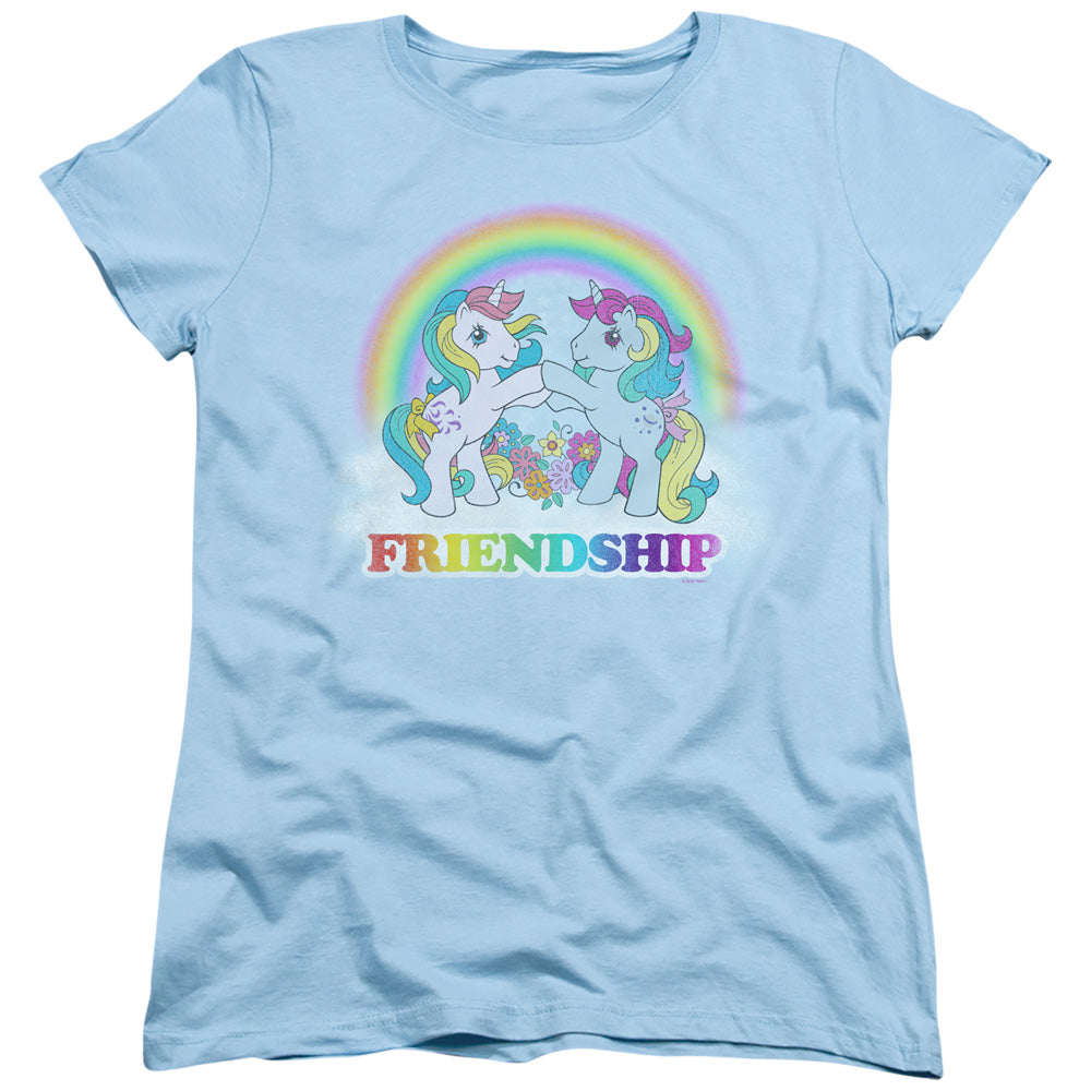 My Little Pony Retro Friendship Womens T Shirt Light Blue