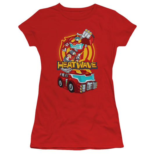 Transformers Heatwave Junior Sheer Cap Sleeve Womens T Shirt Red