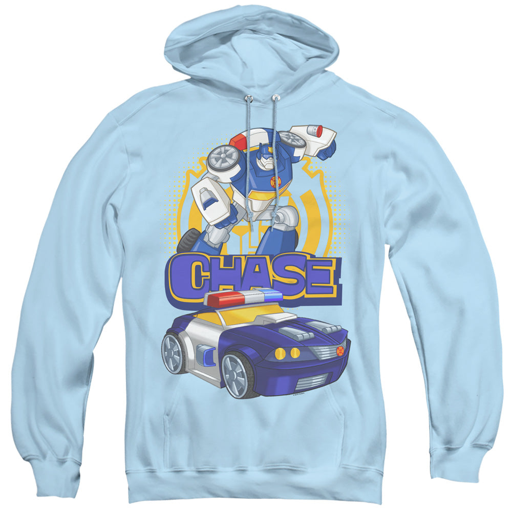 Transformers Chase Mens Hoodie Light Blue