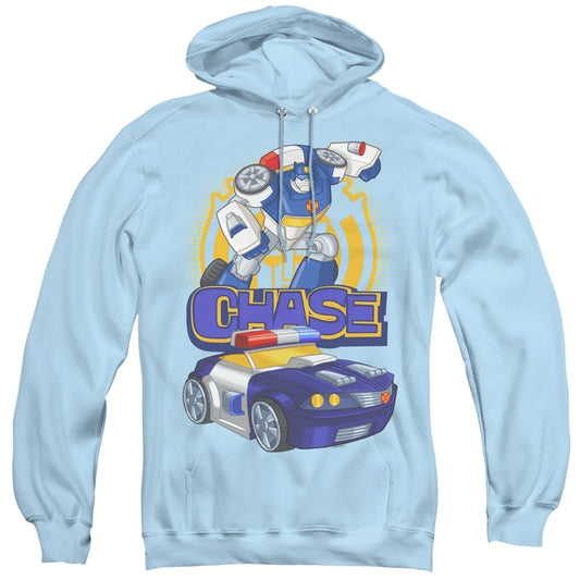 Transformers Chase Mens Hoodie Light Blue