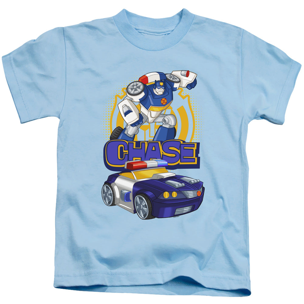 Transformers Chase Juvenile Kids Youth T Shirt Light Blue