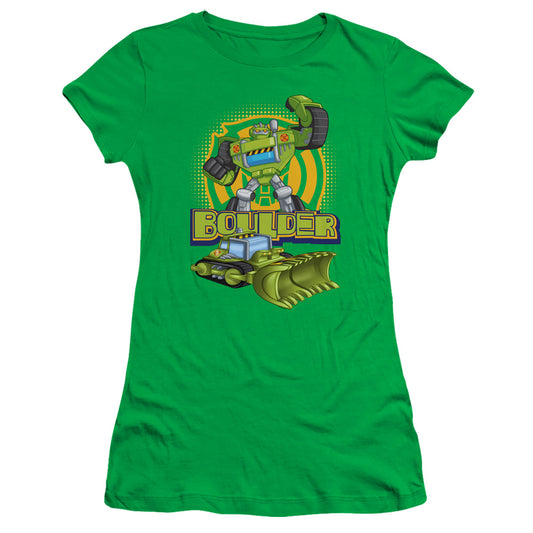 Transformers Boulder Junior Sheer Cap Sleeve Womens T Shirt Kelly Green