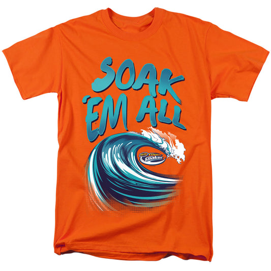 Super Soaker Soak Em All Mens T Shirt Orange